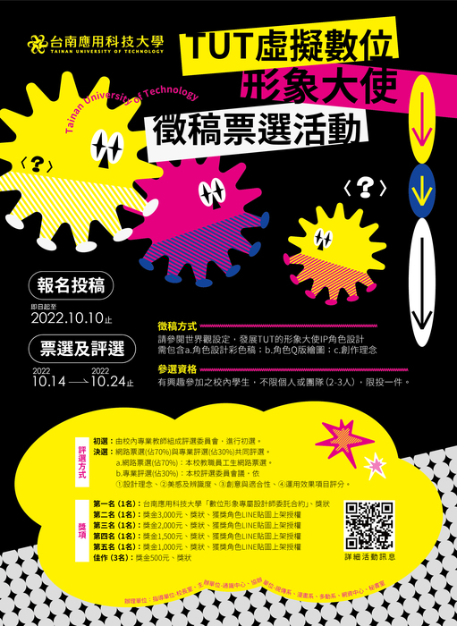 「TUT虛擬數位形象大使徵稿票選暨抽獎活動」開跑囉!!!圖片